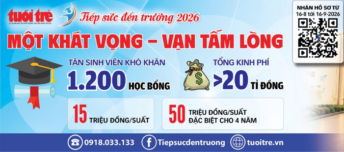 Học bổng “Tiếp sức đến trường” 2026 dành cho tân sinh viên có hoàn cảnh khó khăn